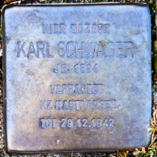 Stolperstein dedicated to Karl Schwager