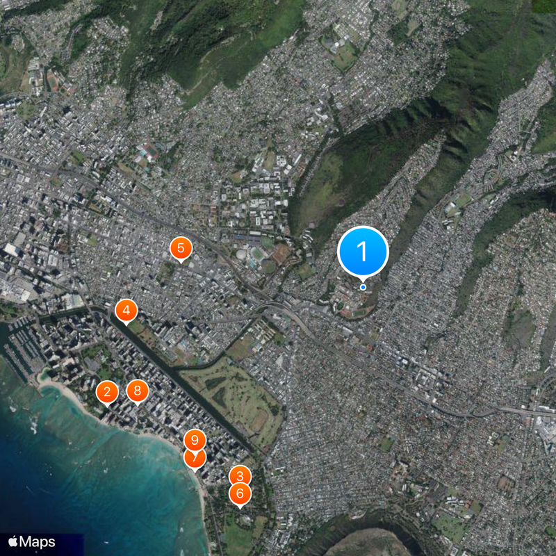 Université Chaminade d'Honolulu Carte