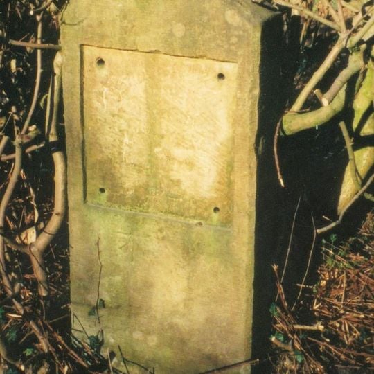 Milestone, S of Ardley Fields landfill - Manor Farm; 20m N of blocked off exit to old lay-by