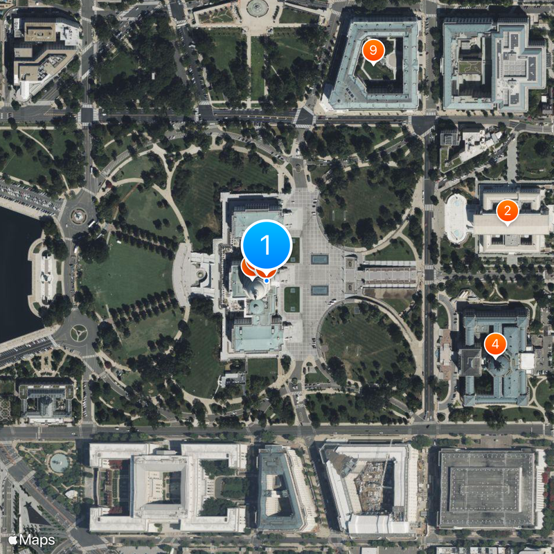 De apotheose van Washington Kaart