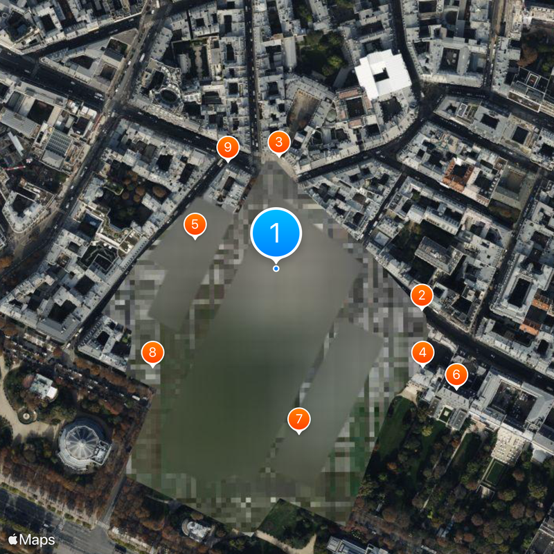 Élysée-Palast Karte