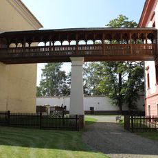 Covered bridge to the Church of Exaltation of the Holy Cross in Kunín Castle