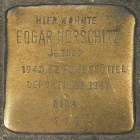 Stolperstein en memoria de Edgar Horschitz
