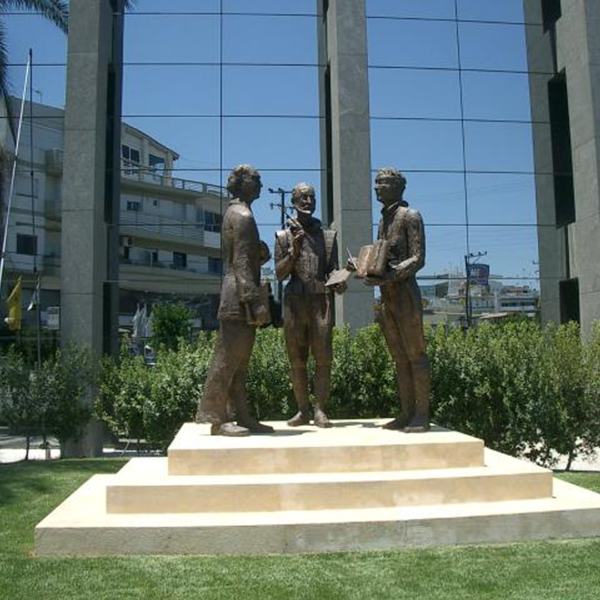 Sculpture,  Meeting of Theotokopoulos, Kazantzakis, Kornaros, Irakleio