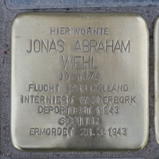 Stolperstein en memoria de Jonas Abraham Wehl