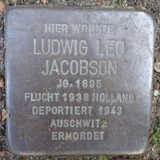 Stolperstein dedicated to Ludwig Leo Jacobson