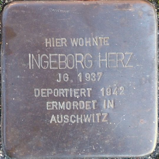 Stolperstein dedicated to Ingeborg Herz