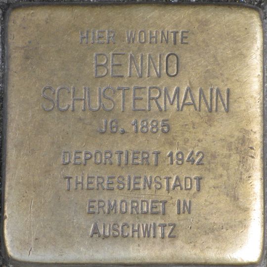 Stolperstein dedicated to Benno Schustermann