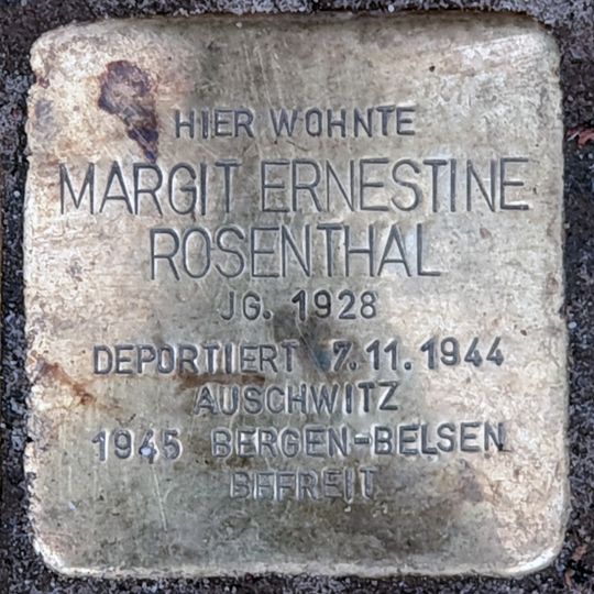 Stolperstein à la mémoire de Margit Ernestine Rosenthal
