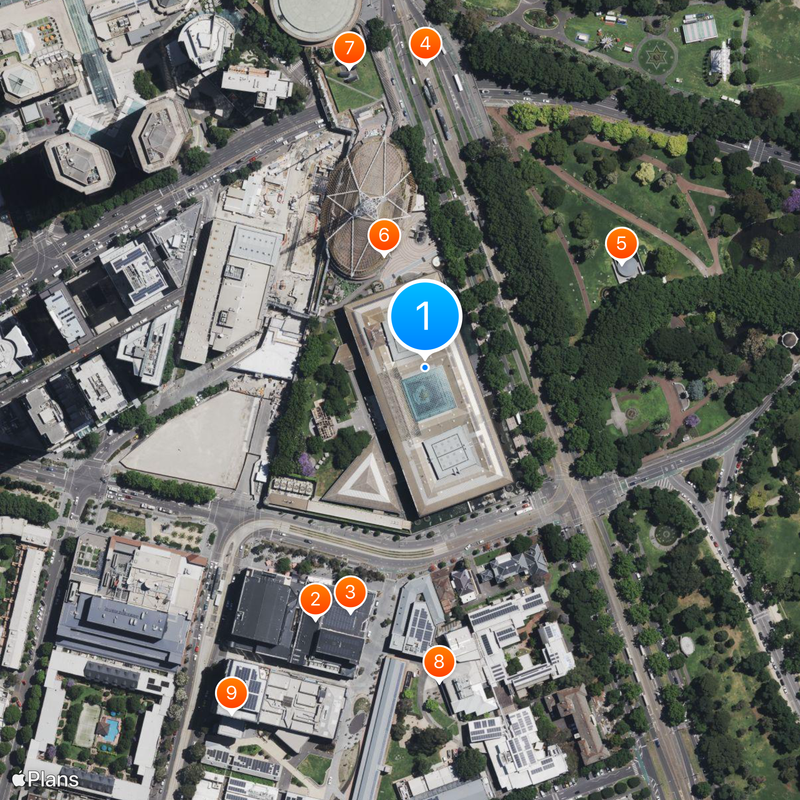 Galería Nacional de Victoria Mapa