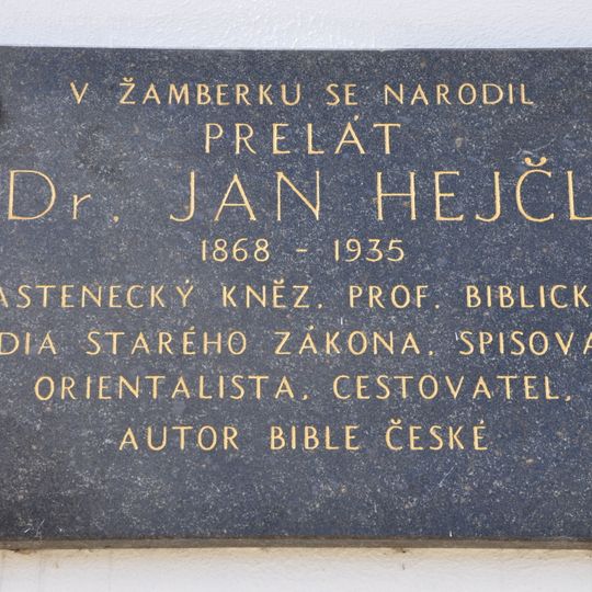 Pamětní deska Jana Hejčla
