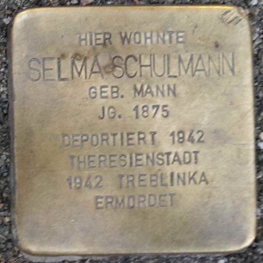 Stolperstein em memória de Selma Schulmann