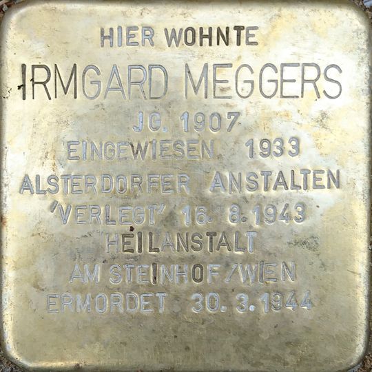 Stolperstein en memoria de Irmgard Meggers