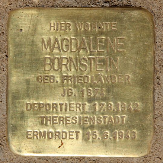 Stolperstein dedicated to Magdalene Bornstein