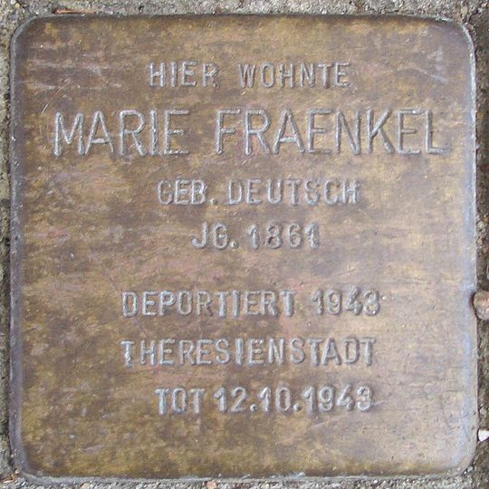 Stolperstein en memoria de Marie Fraenkel