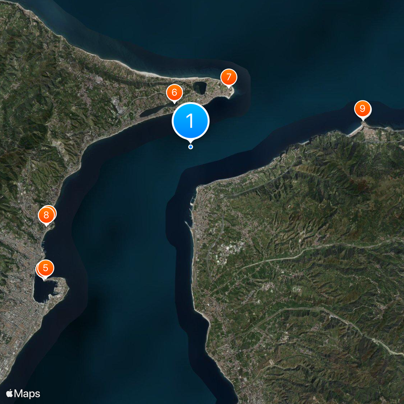 Pylônes de Messine Carte