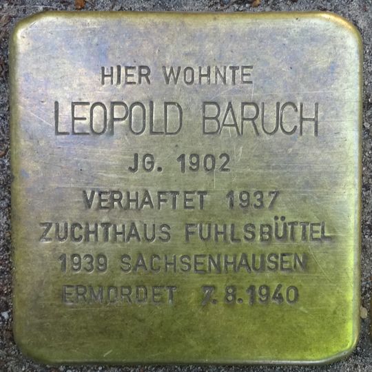 Stolperstein en memoria de Leopold Baruch