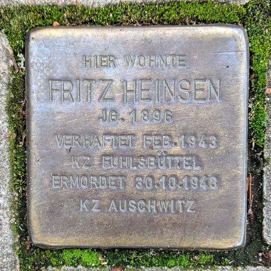 Stolperstein en memoria de Fritz Heinsen