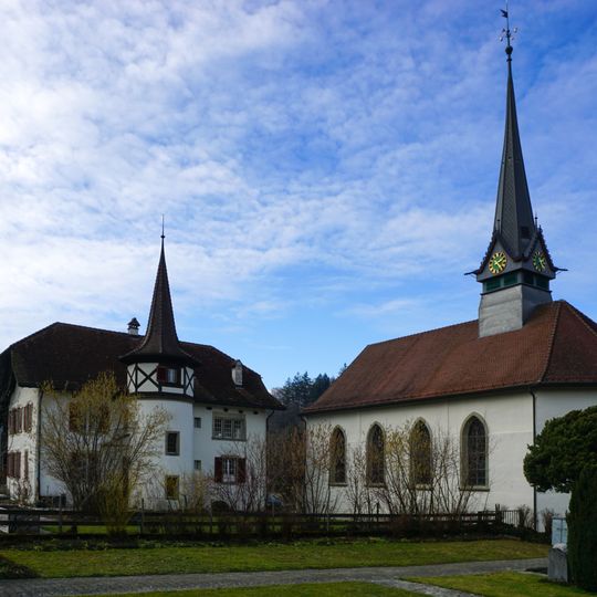 Reformierte Kirche mit Pfarrhaus und Ofenhaus