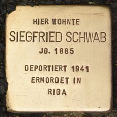 Stolperstein dedicated to Siegfried Schwab