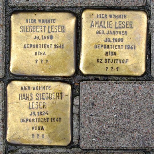 Stolperstein dedicated to Amalie Leser