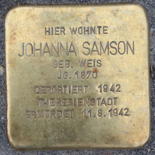 Stolperstein en memoria de Johanna Samson