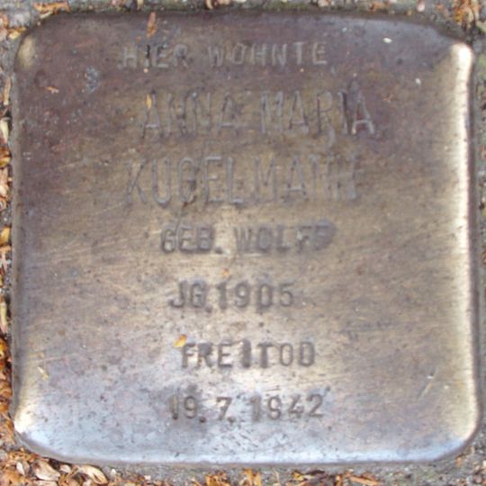 Stolperstein en memoria de Anna Maria Kugelmann