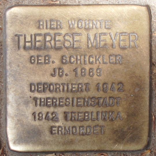 Stolperstein dedicated to Therese Meyer