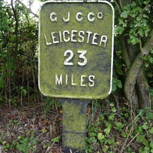 Grand Union Canal Milepost Between Bridges 46 And 47 At National Grid Reference Sp 648 852