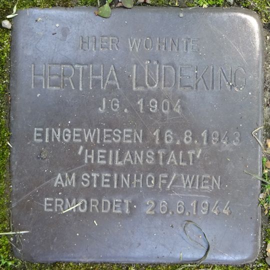 Stolperstein dedicated to Hertha Lüdeking