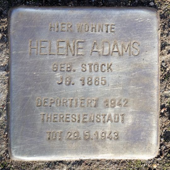 Stolperstein en memoria de Helene Adams
