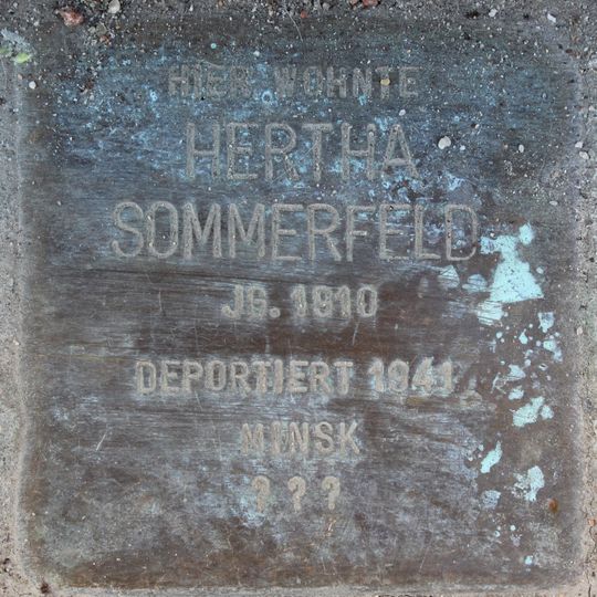 Stolperstein dedicated to Hertha Sommerfeld