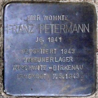 Stolperstein dedicated to Franz Petermann