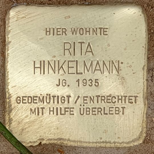 Stolperstein en memoria de Rita Hinkelmann