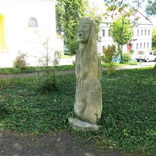 Socha Jazz v parku na Löschnerově náměstí v Kadani