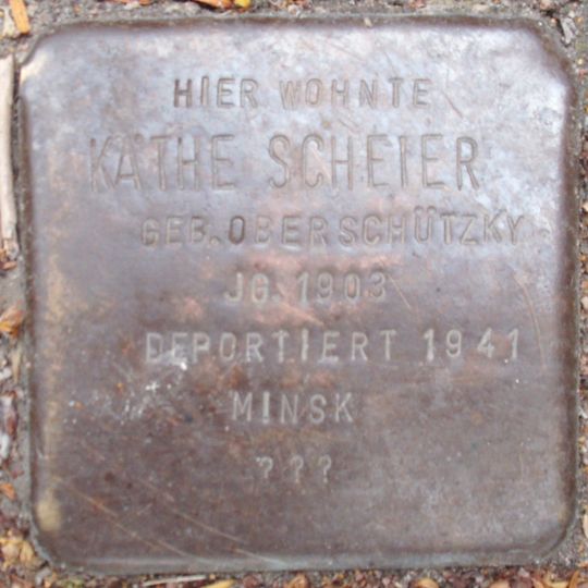 Stolperstein dedicated to Käthe Scheier