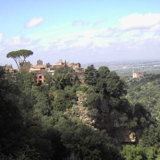 The Aniene valley and Villa Gregoriana in Tivoli