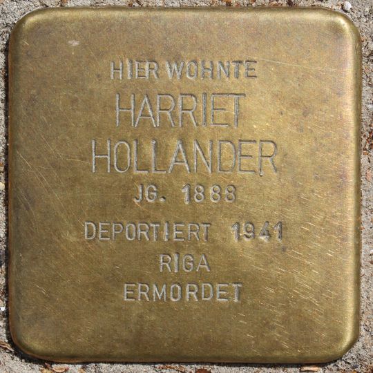 Stolperstein en memoria de Harriet Hollander