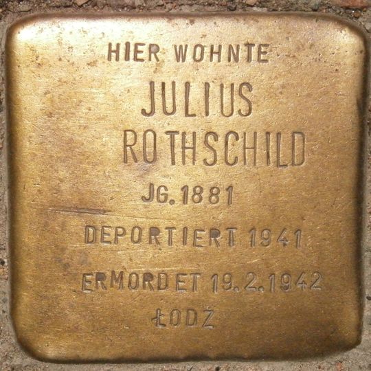 Stolperstein dedicated to Julius Rothschild