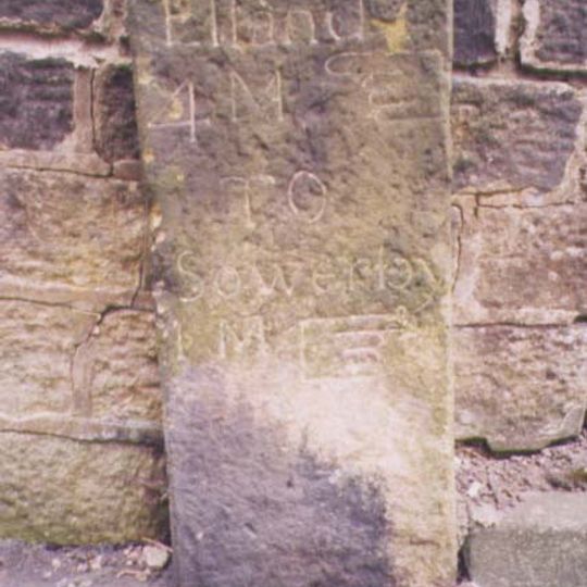 Milepost To West Of Junction With Lane Running Behind Churchyard