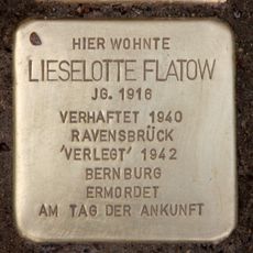 Stolperstein à la mémoire de Lieselotte Flatow