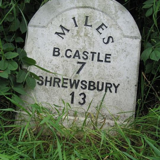 Milestone Approximately 300M North-East Of England Shelve Farmhouse