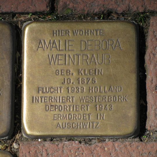 Stolperstein dedicated to Amalie Debora Weintraub