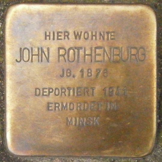 Stolperstein en memoria de John Rothenburg