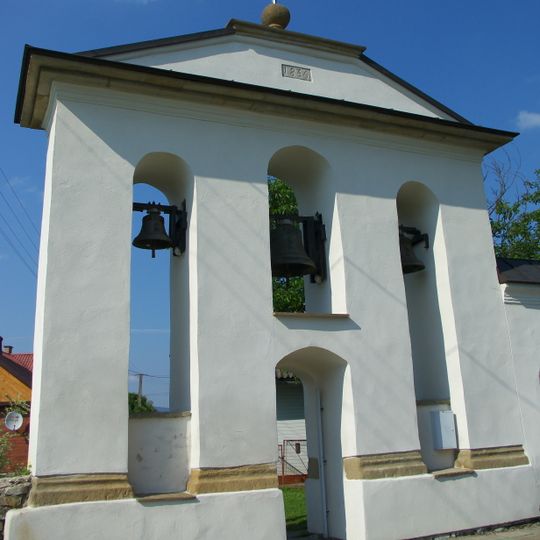 Bell tower at The Mission of the Saint Apostles church in Mrzygłód