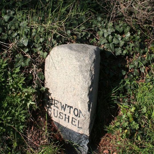 Milestone, Teignmouth Road, in the Viewing Place loop, in new cutting W of Shaldon Bridge