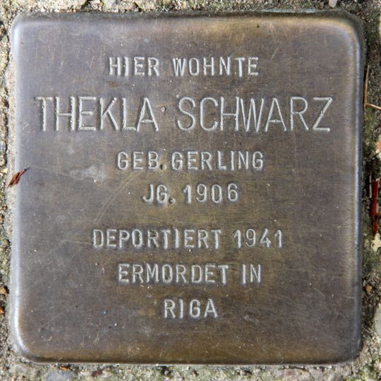 Stolperstein dedicated to Thekla Schwarz