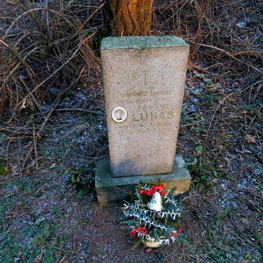 Pomníček Fanouše Lukáše u silnice mezi Rácovem a Batelovem