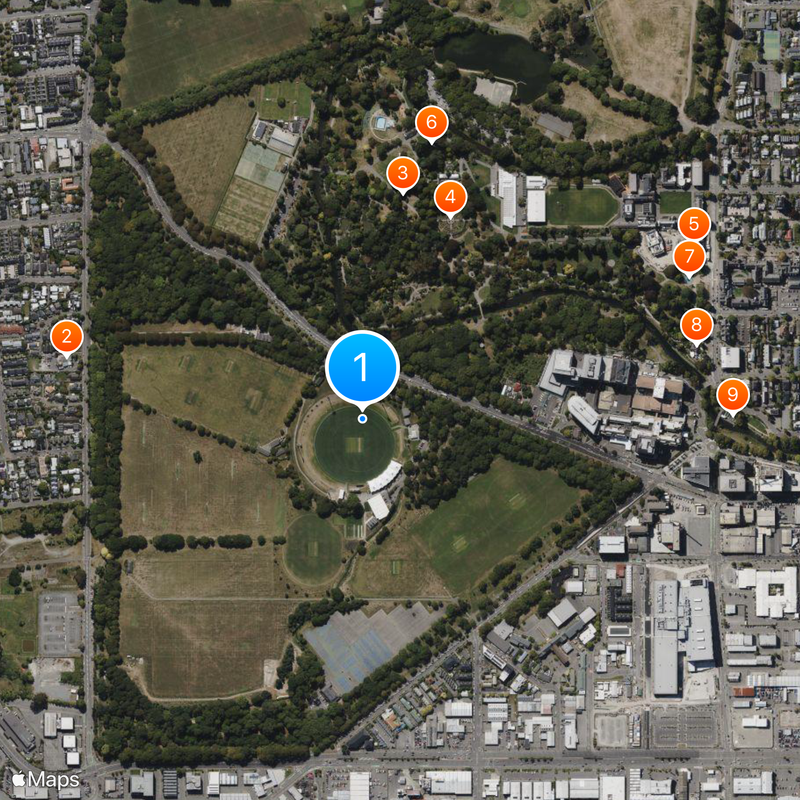 Hagley Oval Map