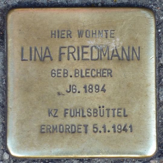 Stolperstein en memoria de Lina Friedmann